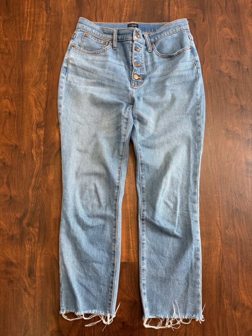 J.Crew Essential Straight Jeans Distressed Hem
